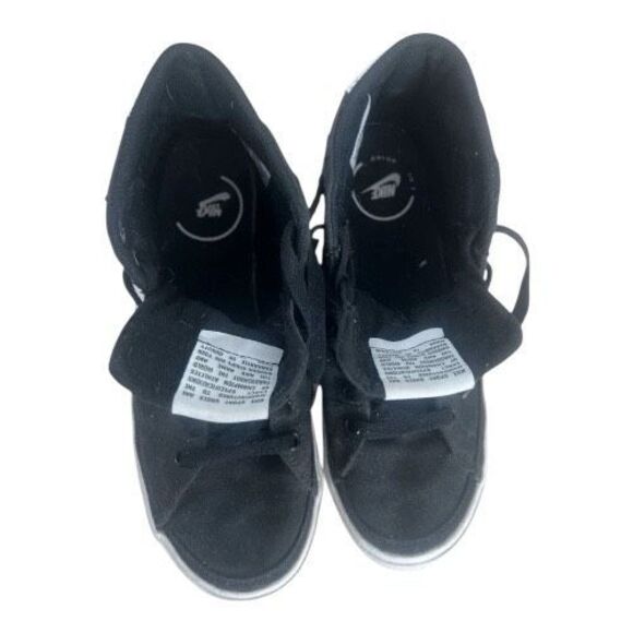 Nike Court Legacy Canvas Mid Women Shoes Size 7 Black White Trainers Sneakers - Picture 7 of 11